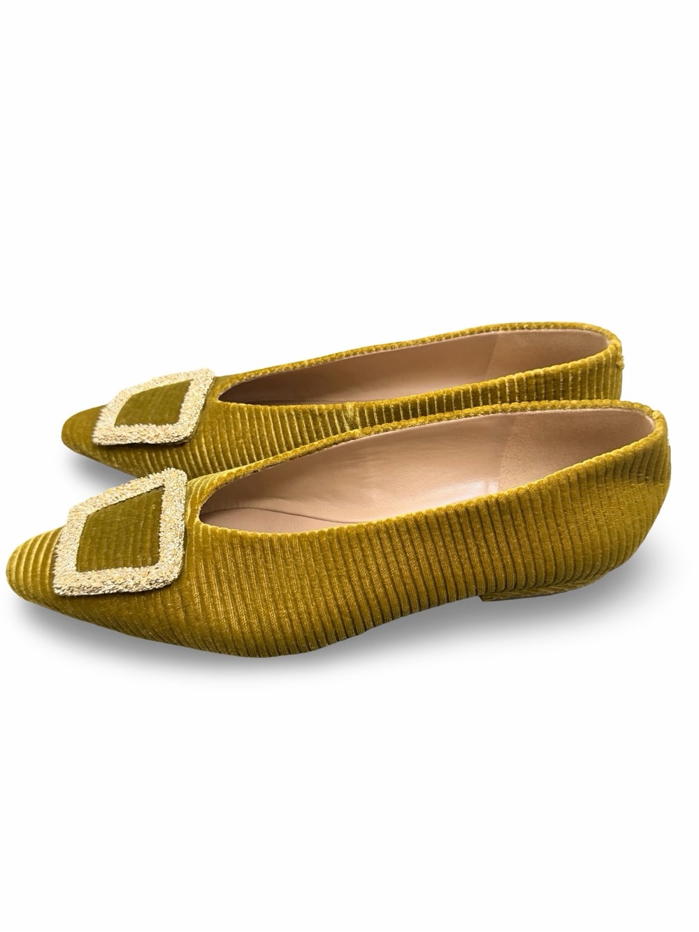 Sam Edelman Women's Janina Pointed-toe Flats Chartreuse/ Green Velvet Size 8 - Picture 5 of 6